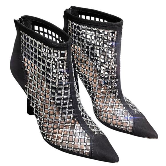 INC INTERNATIONAL CONCEPTS Women's Senalda Booties Black Sequins Sz 6